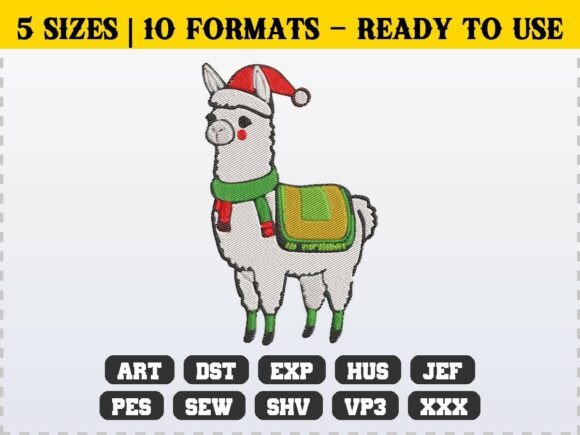 Cute Christmas Llama Alpaca Embroidery Review