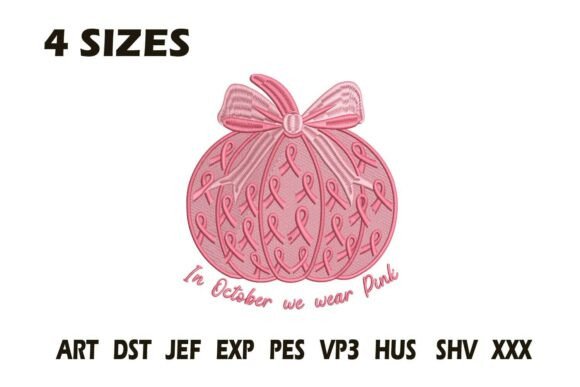 Pink Ribbon Pumpkin Embroidery Design Review